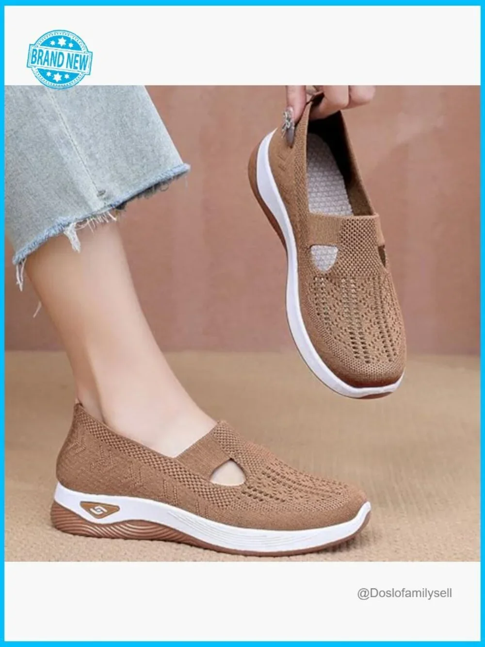 Women's Walking Sneakers Arch Support Slip-On Breathable Mesh Lightweight